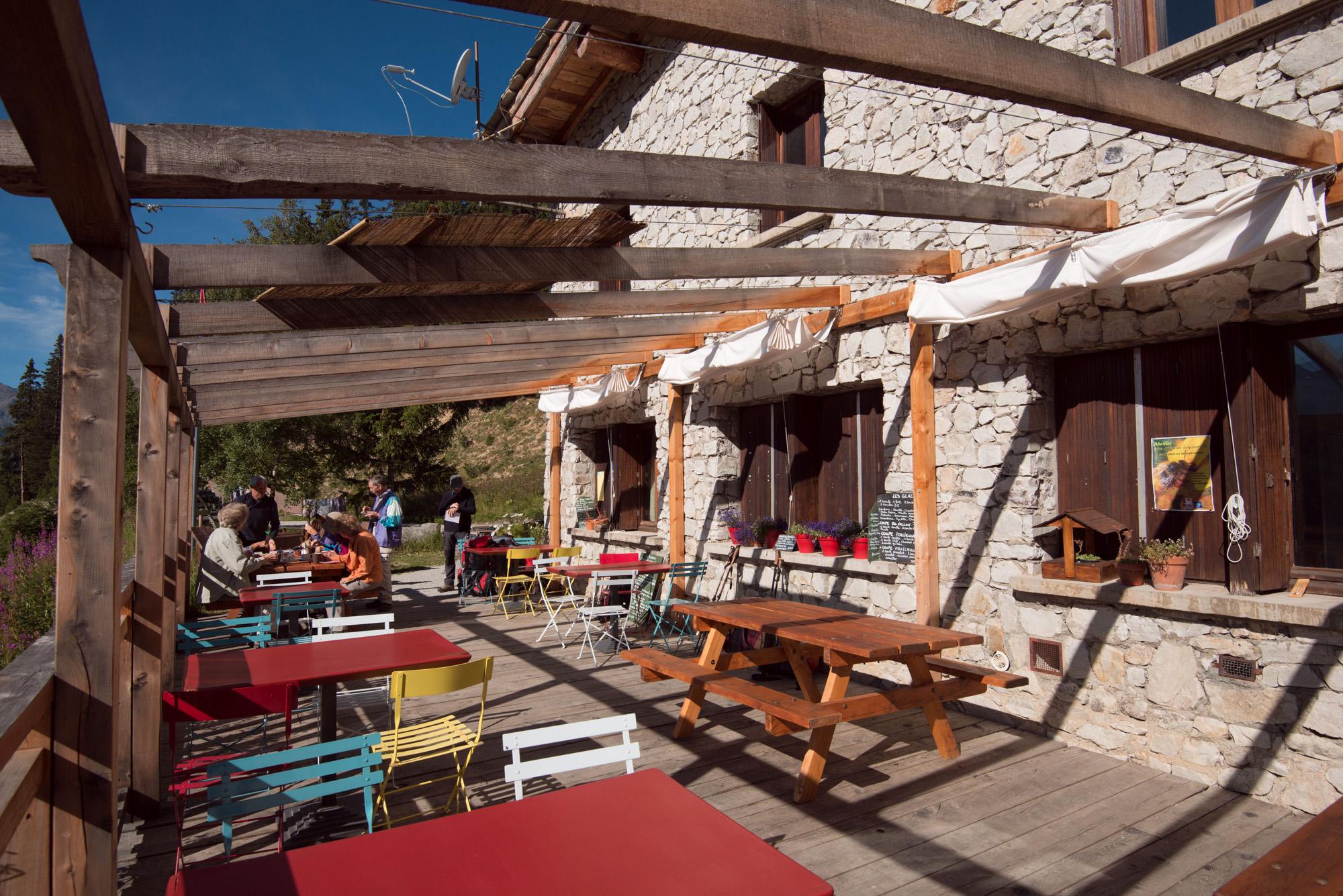la terrasse du refuge